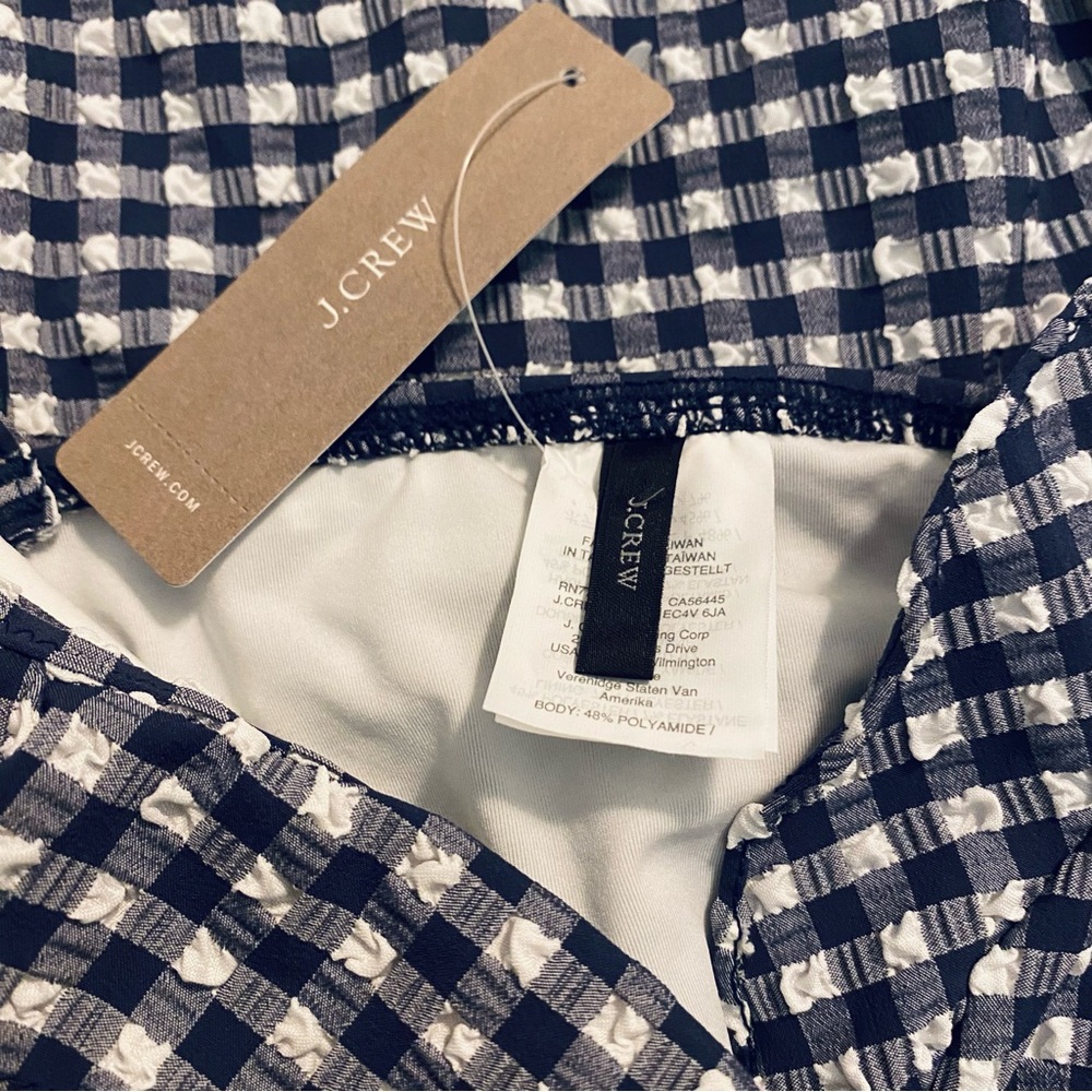 J. Crew Ruffle plunging V-neck swimsuit in Seersucker gingham Size 8 - Picture 8 of 9